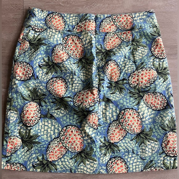 Talbots pineapple straight pencil skirt SZ 10 cotton pockets tropical resort - Picture 5 of 7